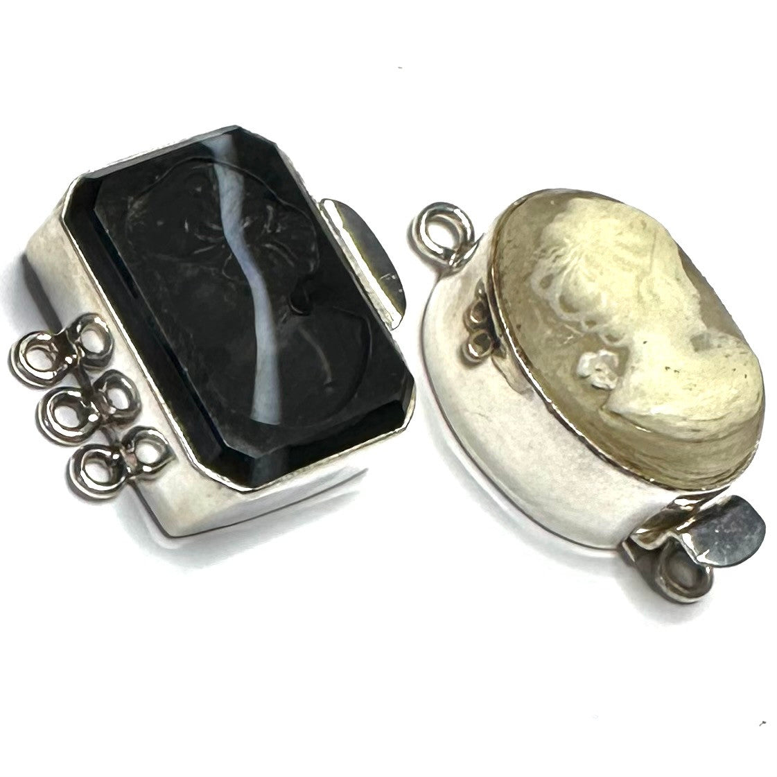 Sterling Silver Cameo Clasp Lot-Set of 2-26 x 19mm
