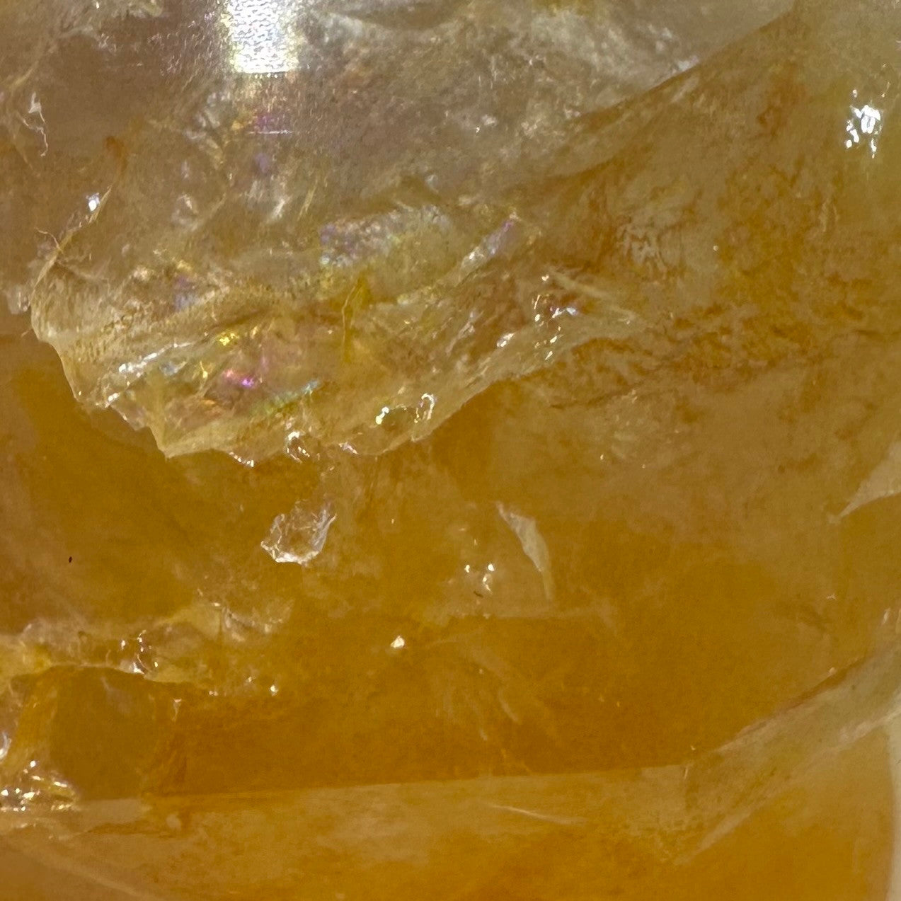 One of a Kind Golden Healer Quartz with Rainbow Inclusions Stone Tower-2 1/4 x 1 3/4"