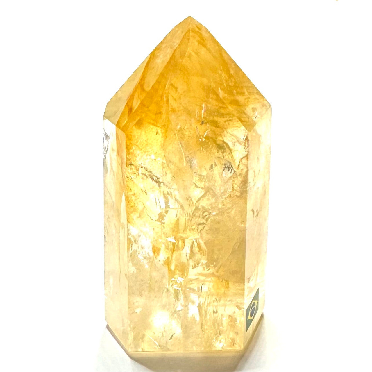One of a Kind Golden Healer Quartz with Rainbow Inclusions Stone Tower-2 3/4 x 1 1/2"-NC6670