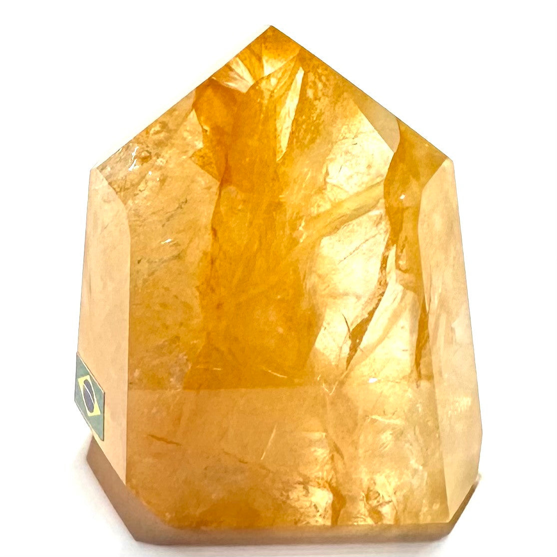 One of a Kind Golden Healer Quartz with Rainbow Inclusions Stone Tower-2 x 1 3/4"