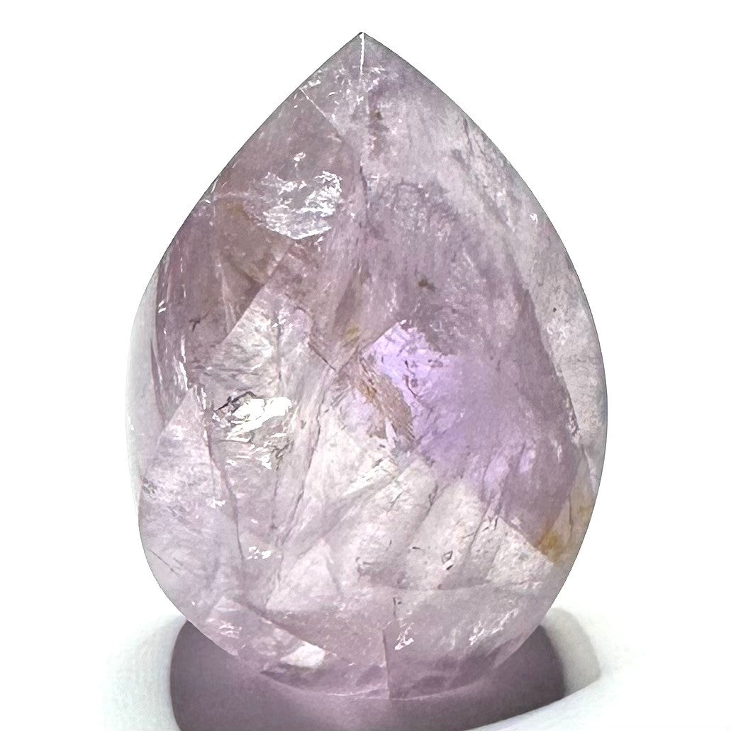 One of a Kind Amethyst with Rainbow Inclusions Flame Tower-2  x 1 1/2"