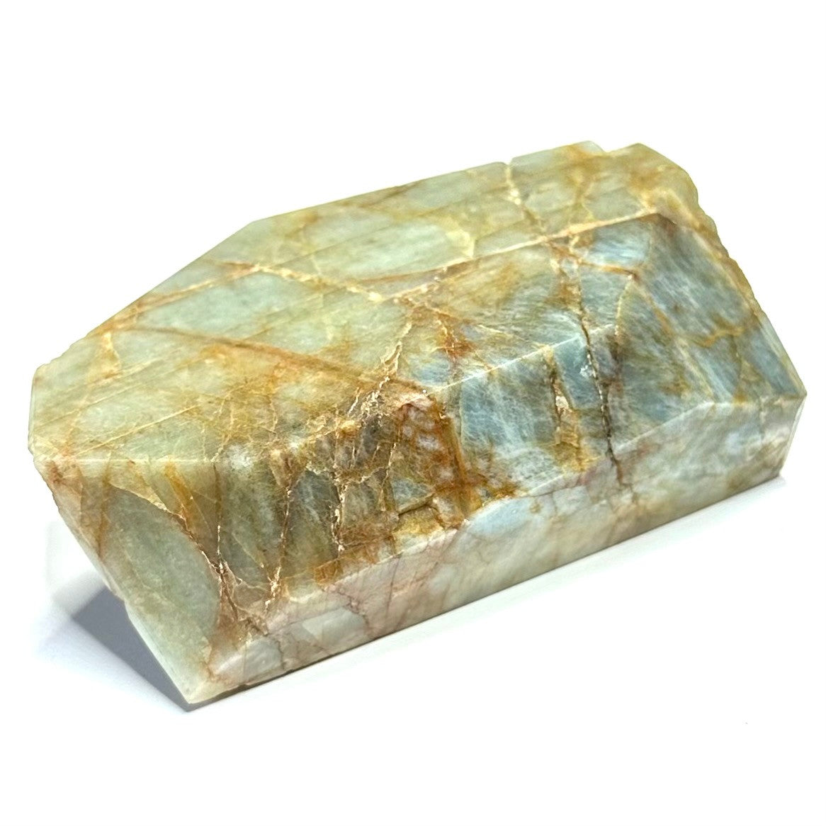 One of a Kind Aquamarine Faceted Freeform Stone-3 1/2 x 2 1/4"