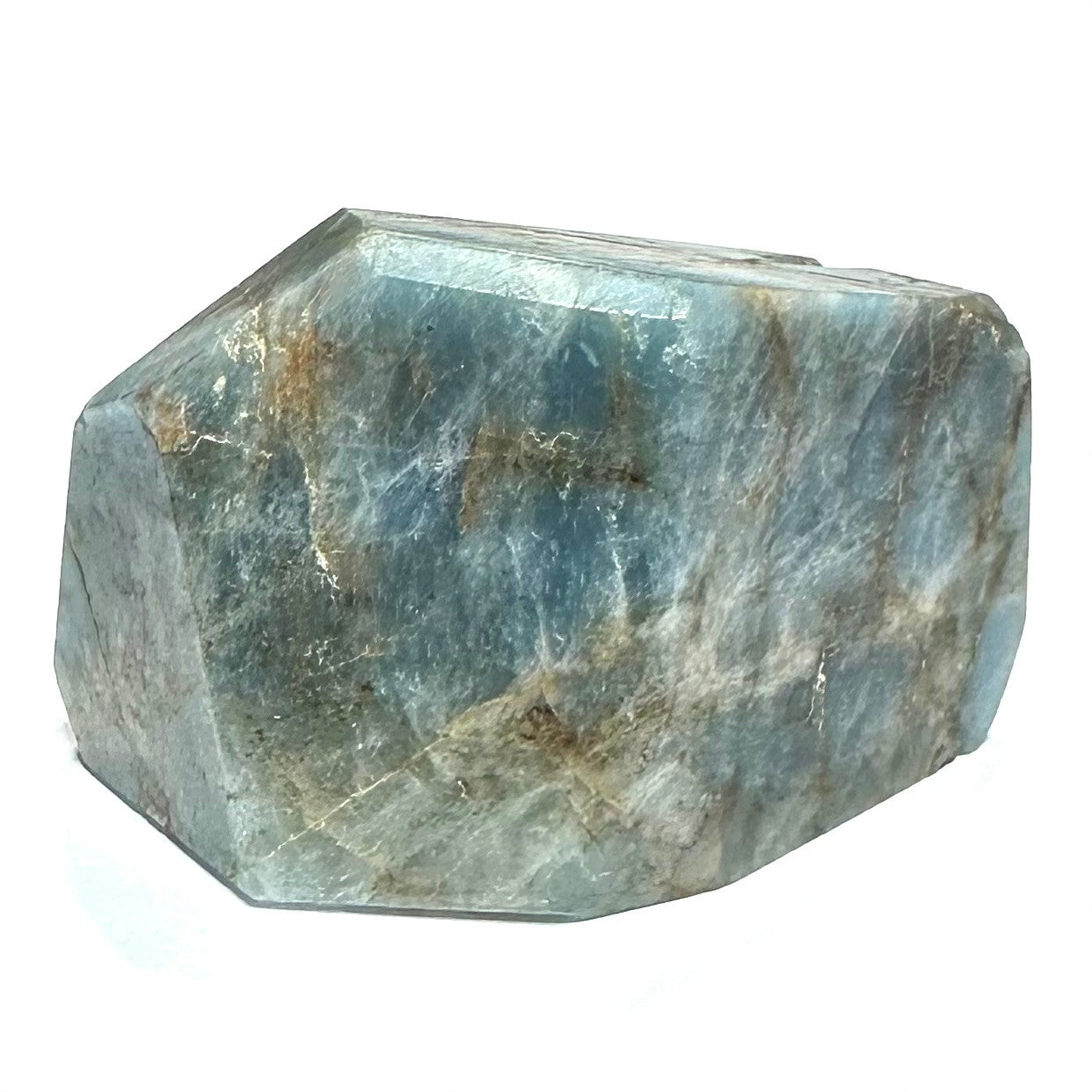 One of a Kind Aquamarine Faceted Freeform Stone-2 1/2 x 1 3/4"