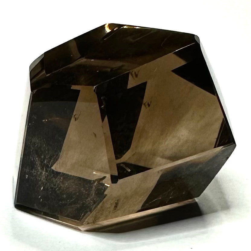 One of a Kind Smokey Quartz Freeform Faceted Stone-35 x 28mm (NC5629)