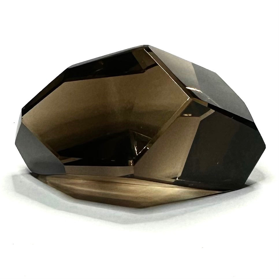 One of a Kind Smokey Quartz Freeform Faceted Stone-53 x 40mm (NC5630)