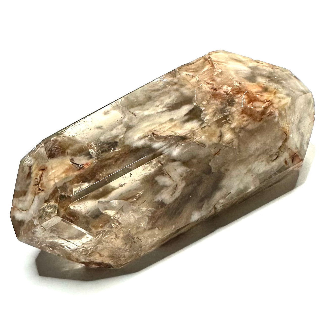 One of a kind Garden Quartz-Lodalite with Amphibole and Rainbow Inclusions Stone-2 1/2 x 1 1/4" (NC5642)