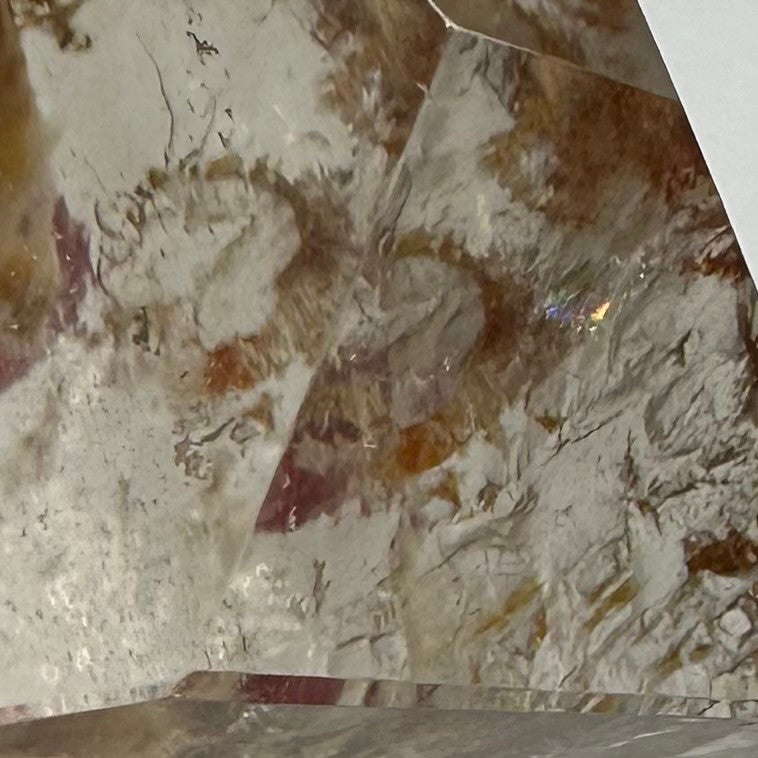 One of a kind Garden Quartz-Lodalite with Rainbow Inclusions Stone-2 x 1 1/2" (NC5640)