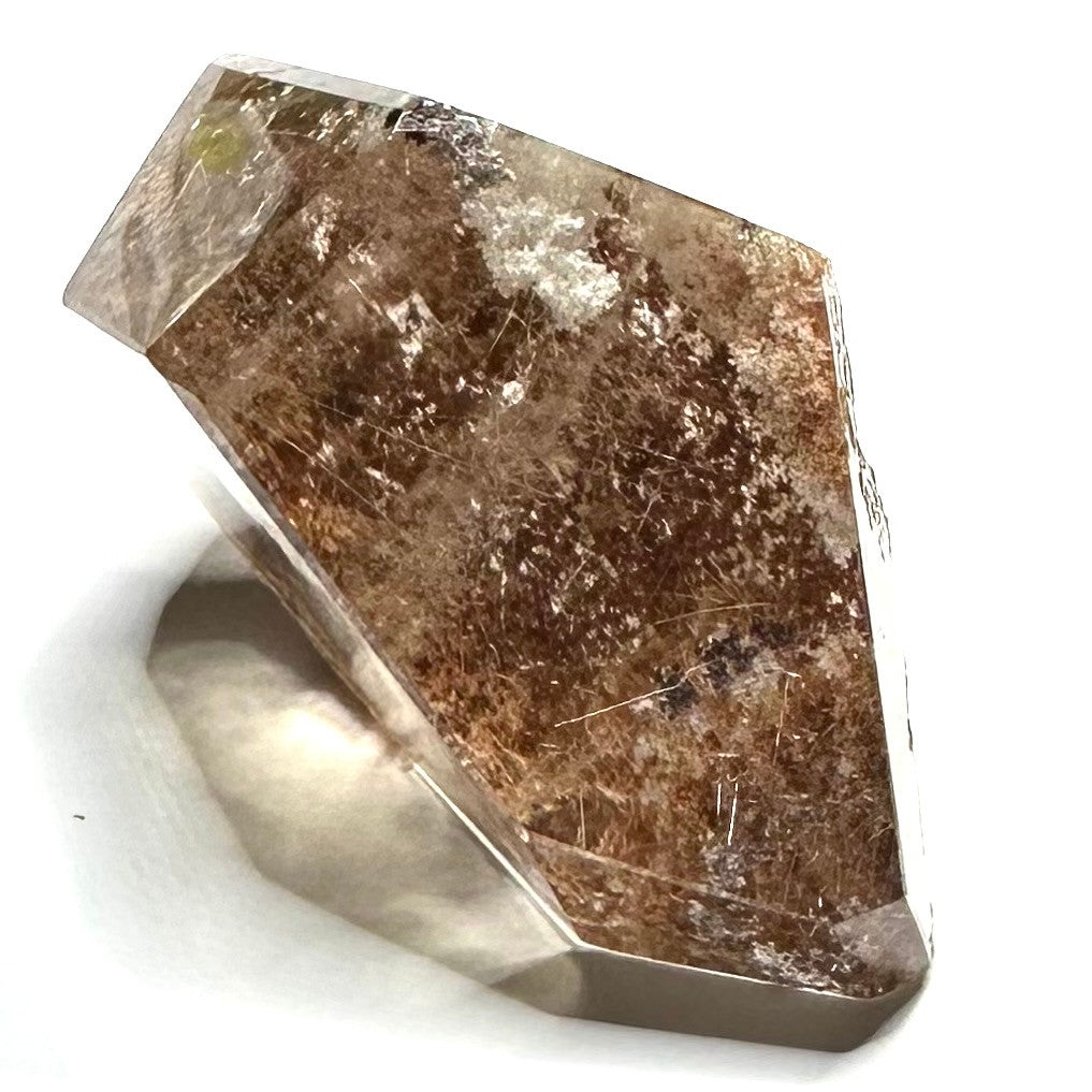 One of a kind Garden Quartz-Lodalite with Rutile and Rainbow Inclusions Stone-2 3/4 x 1 3/4" (NC5641)