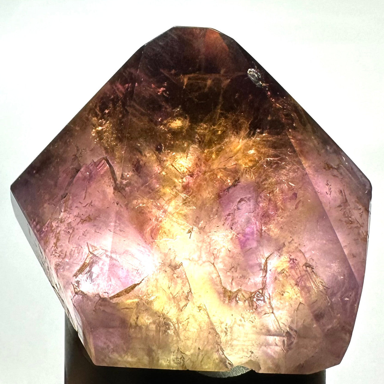 One of a Kind Ametrine with Rainbow Inclusions Freeform Stone-2 x 1 3/4"