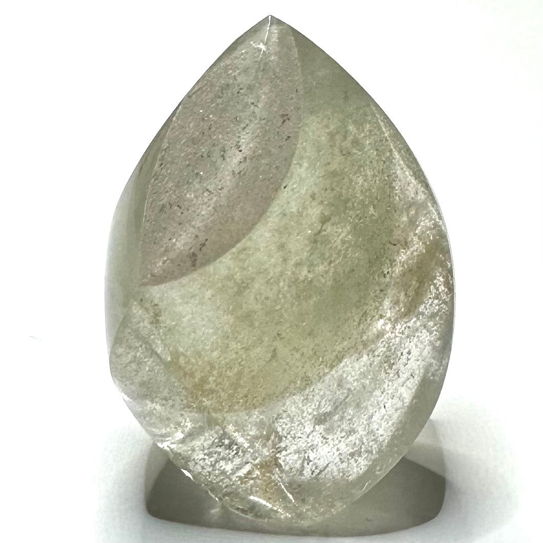 One of a Kind Phantom Quartz Crystal with Rainbow Inclusions Flame Tower-1 3/4 x 1 1/2"