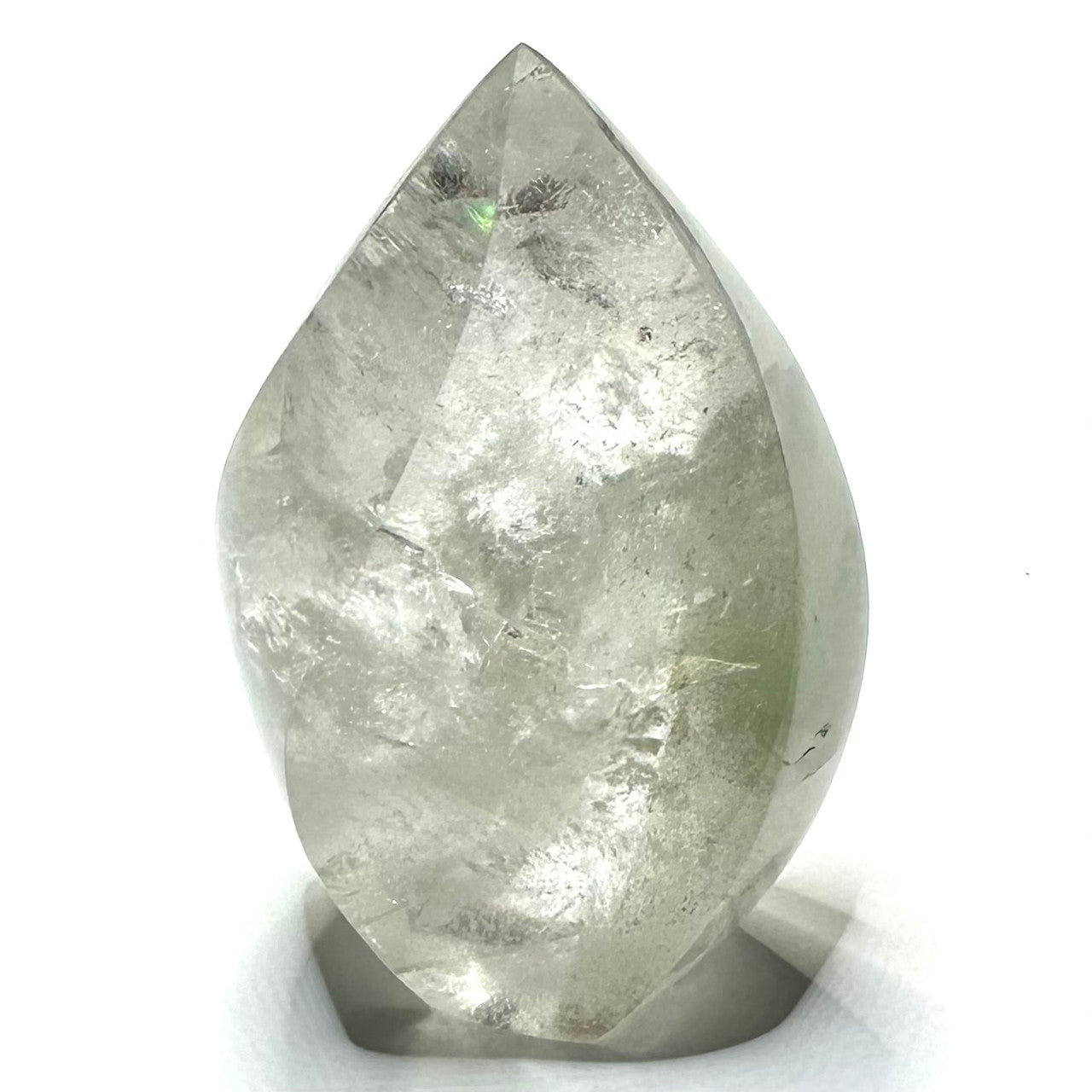 One of a Kind Phantom Quartz Crystal with Rainbow Inclusions Flame Tower-2 3/4 x 1 3/4"