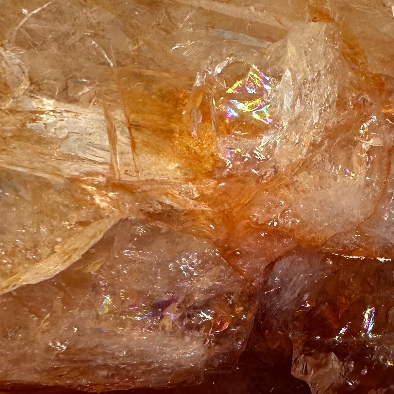One of a Kind Fire Quartz with Rainbow Inclusions Flame Tower-3 3/4 x 2"