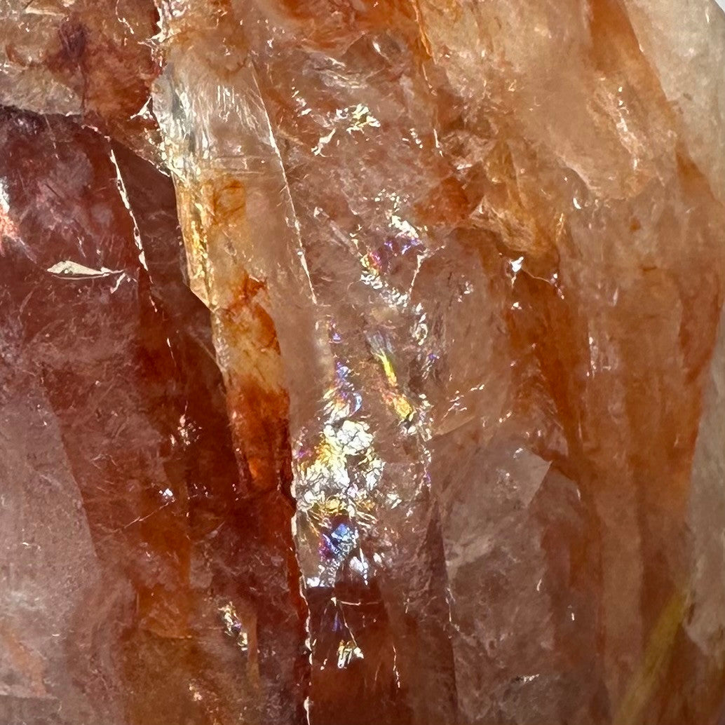 One of a Kind Fire Quartz with Rainbow Inclusions Flame Tower-3 x 2 1/2"