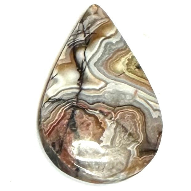 One of a Kind Crazy Lace Agate Cabochon-41 x 25 x 5mm