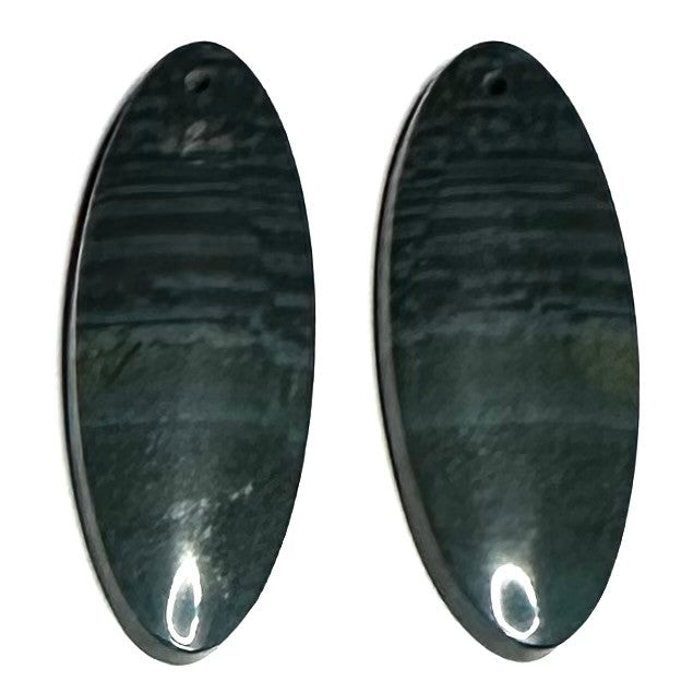 One of a Kind Indonesian Jade Pendant/Earring Pair-30 x 12mm