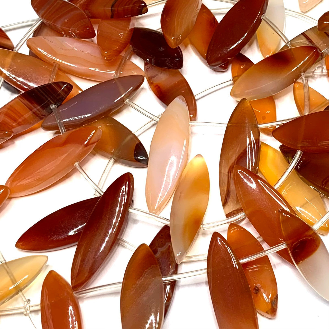 Carnelian Graduated Marquis Dangle Beads-30-35mm Avg. (SP4031)