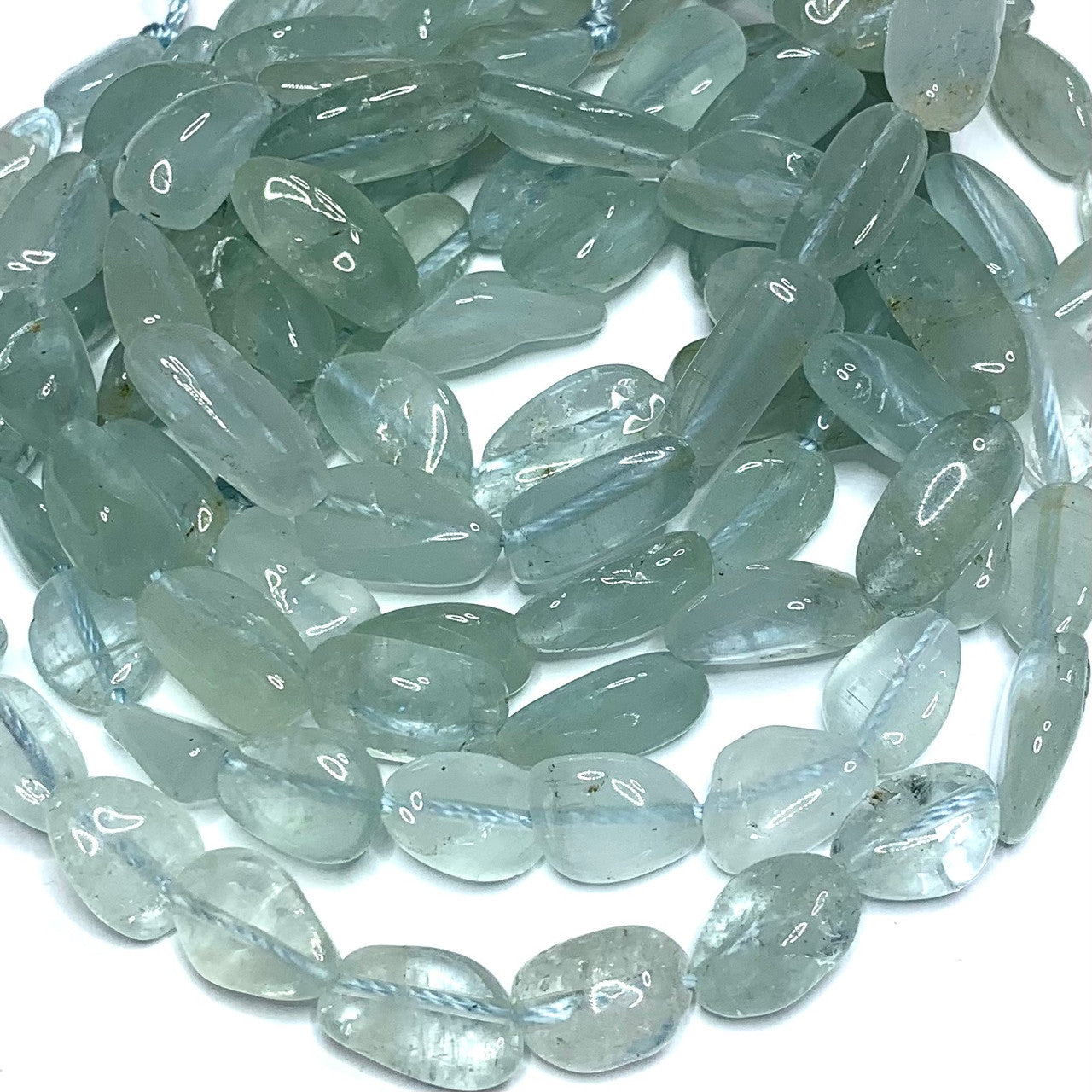 Aquamarine Graduated Nugget Beads-9-15mm Avg.-AB+ Grade (SP4029) (