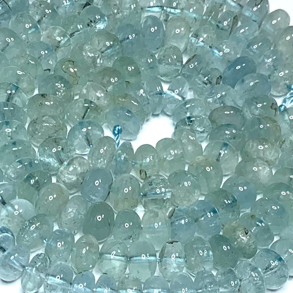 Aquamarine Smooth Rondel Beads-8 x 5mm-AB Grade (SP4028)