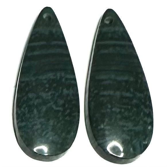 One of a Kind Indonesian Jade Pendant/Earring Pair-30 x 12mm-SP6835