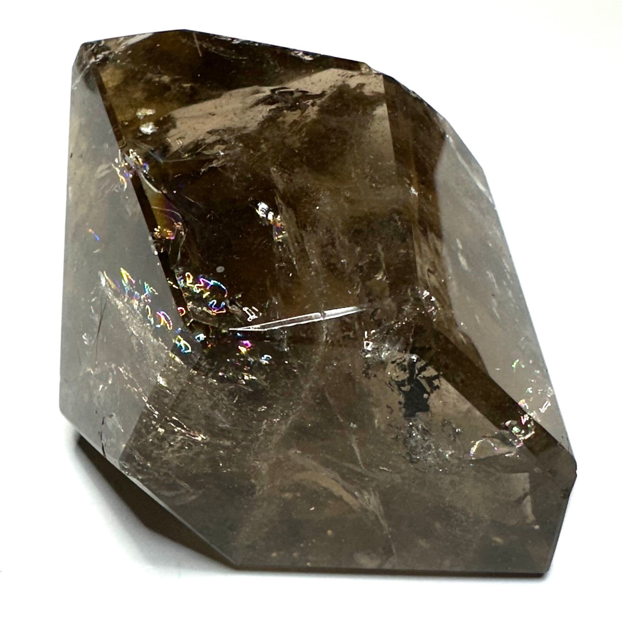 One of a Kind Smokey Garden Quartz  with Rainbow Inclusions Freeform Stone-2 1/2 x 2"-NC6837