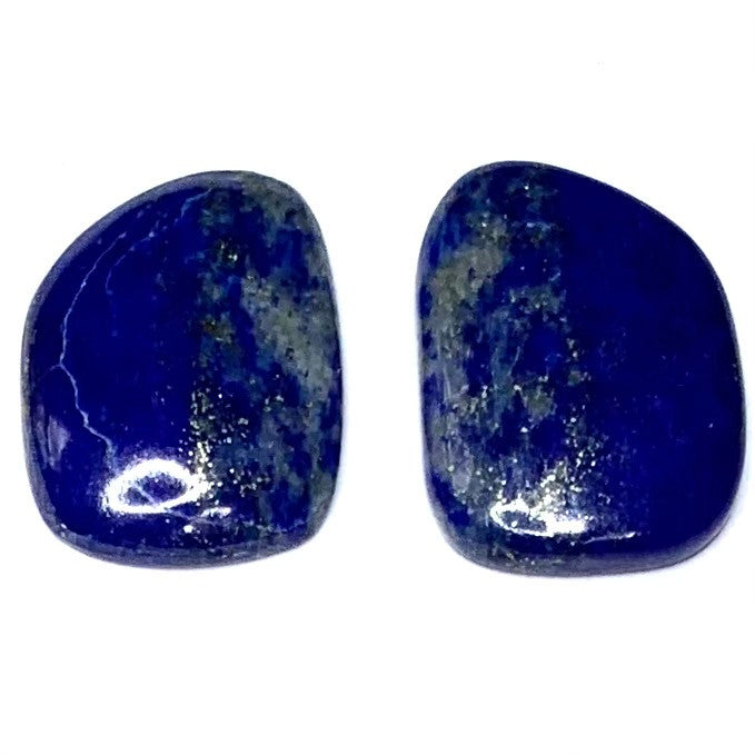 One of a Kind Banded Lapis Cabochon Pair-18 x 14mm-AA Grade (CAB4076)