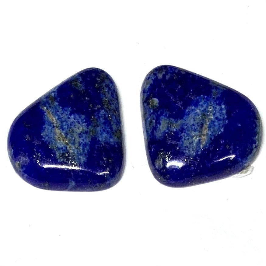 One of a Kind Banded Lapis Cabochon Pair-21 x 19mm-AA Grade (CAB4077)