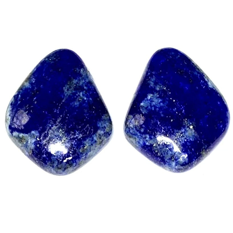 One of a Kind Banded Lapis Cabochon Pair-21 x 18mm-AA Grade (CAB4079)