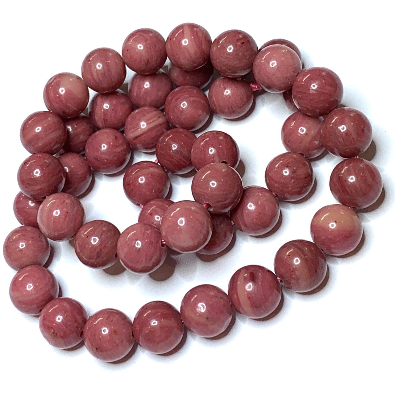 Highly Polished Rhodonite Rounds-8mm-3A Grade (SP3286)