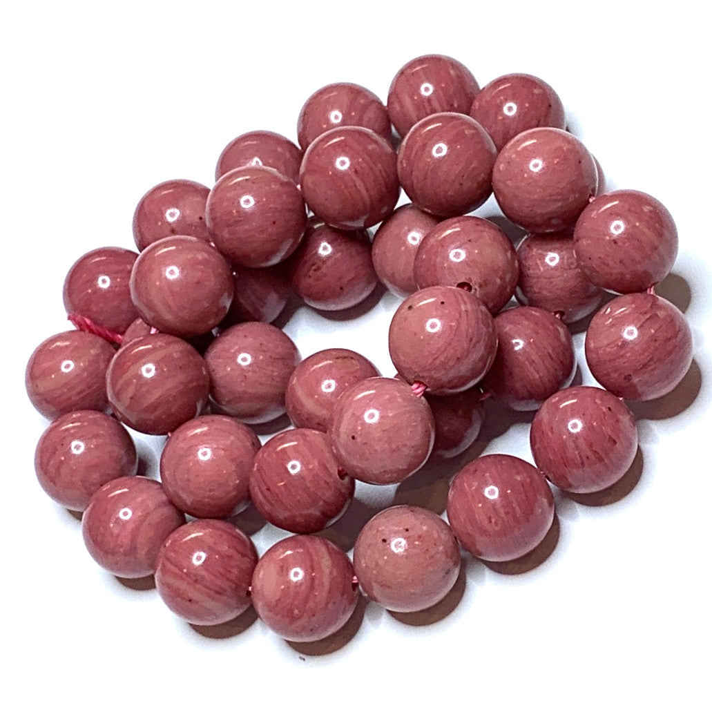 Highly Polished Rhodonite Rounds-10mm-3A Grade (SP3287)