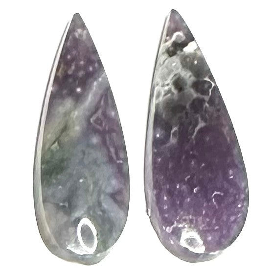 One of a Kind Grape Agate Earring/Pendant Pair-28 x 12mm-SP6883-SP6887