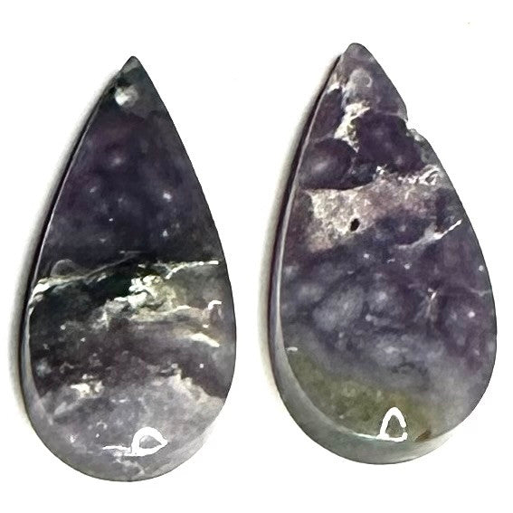 One of a Kind Grape Agate Earring/Pendant Pair-28 x 12mm-SP6892