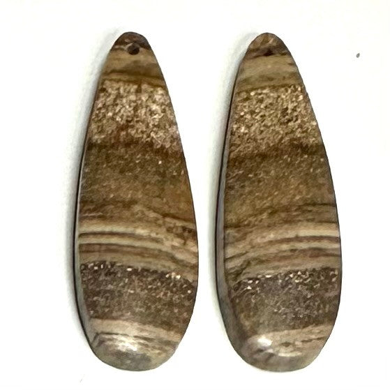 One of a Kind Desert Jasper Earring/Pendant Pair-34 x 12mm