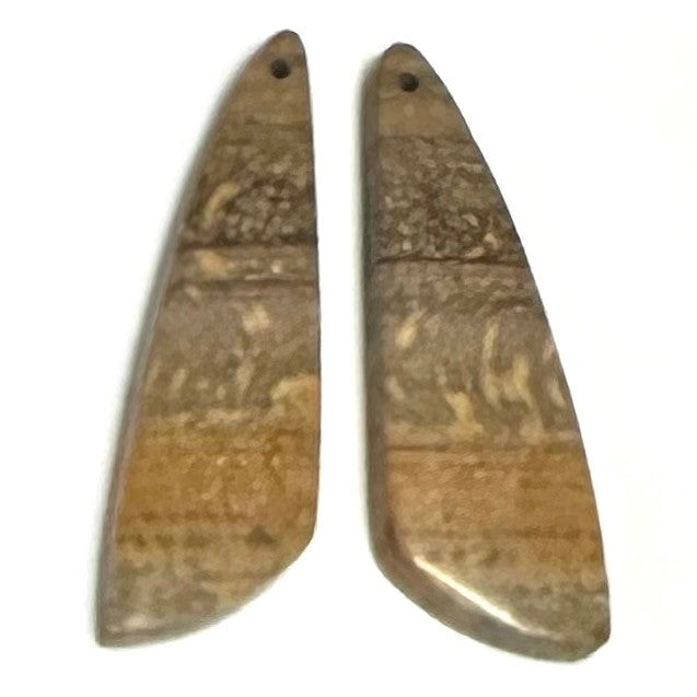 One of a Kind Desert Jasper Earring/Pendant Pair-37 x 12mm