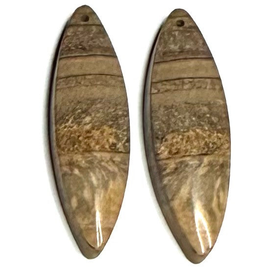 One of a Kind Desert Jasper Earring/Pendant Pair-37 x 11mm-SP6911