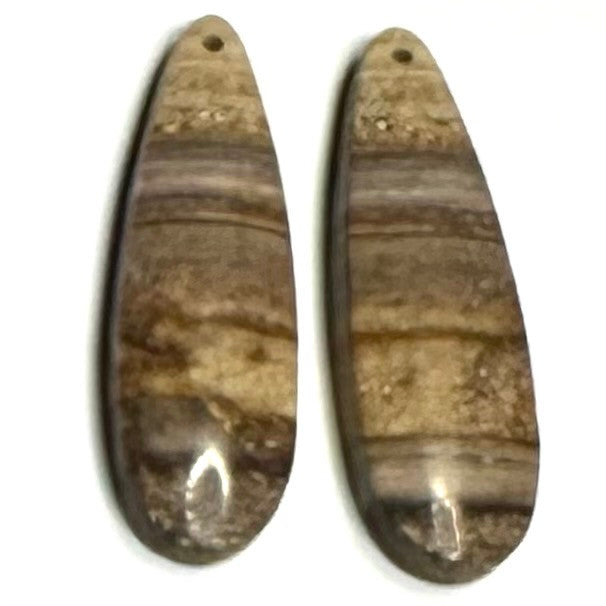 One of a Kind Desert Jasper Earring/Pendant Pair-34 x 12mm-SP6921