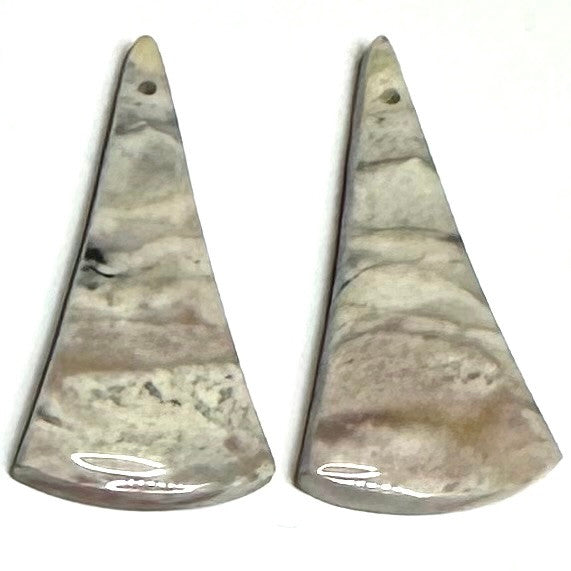One of a Kind Zebra Jasper Earring/Pendant Pair-31 x 15mm
