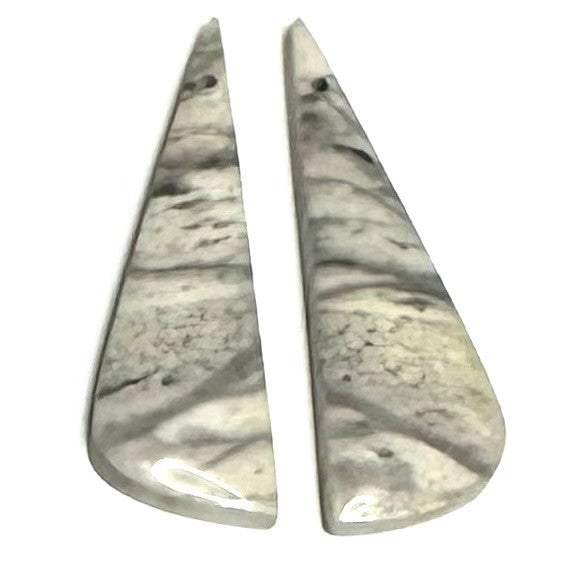 One of a Kind Zebra Jasper Earring/Pendant Pair-36 x 12mm