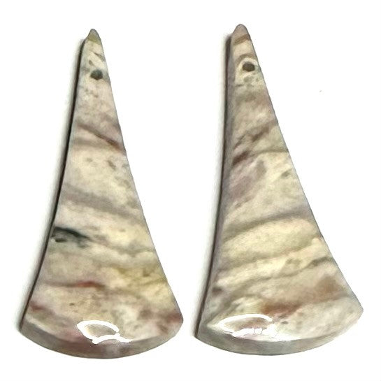One of a Kind Zebra Jasper Earring/Pendant Pair-32 x 14mm