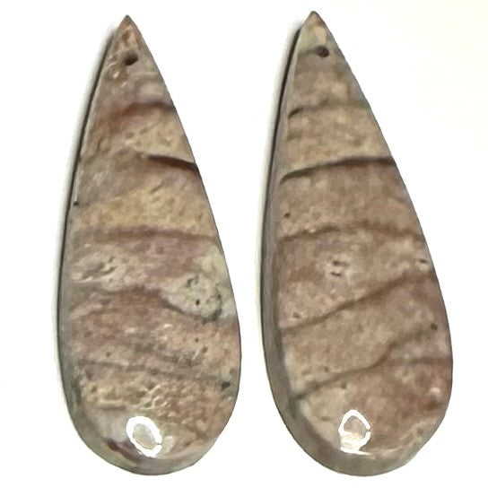 One of a Kind Zebra Jasper Earring/Pendant Pair-32 x 11mm-SP6946