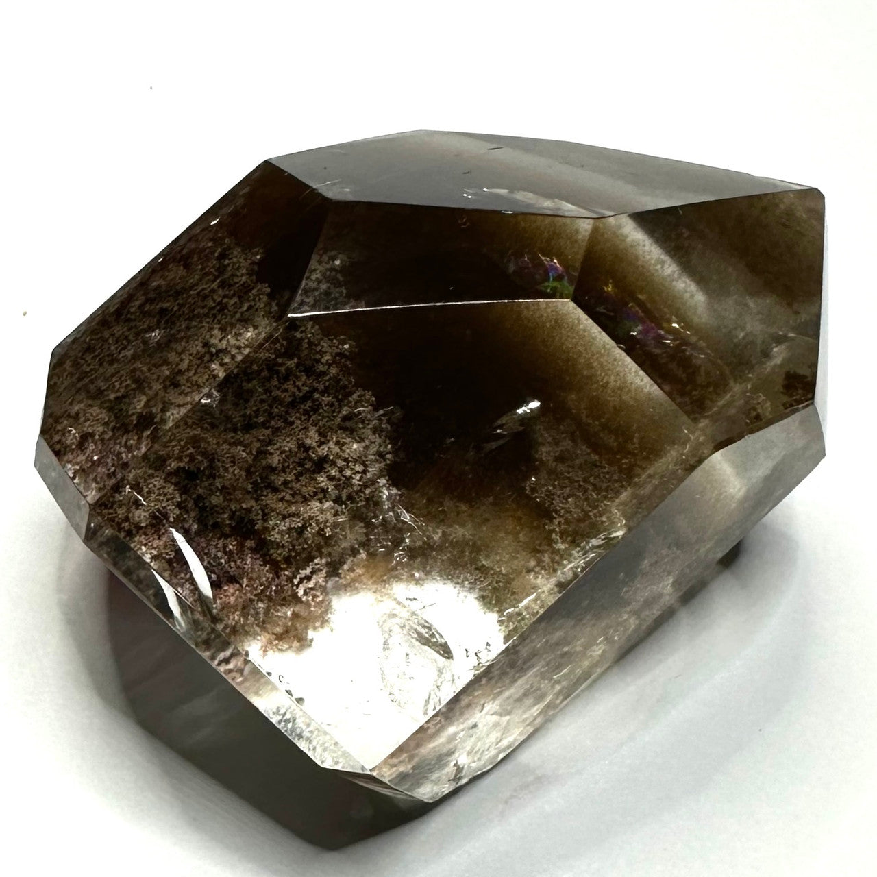 One of a Kind Smokey Garden Quartz with Rainbow Inclusions Mini Stone Tower-1 3/4 x 1 1/4