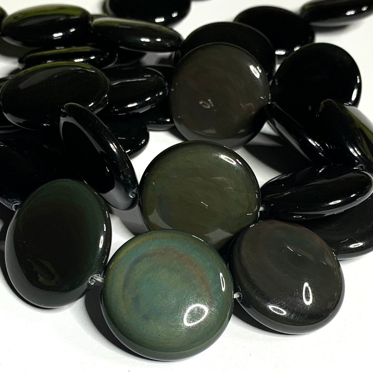 Rainbow Obsidian Disc Beads-25mm-AAA Grade (SP4184)