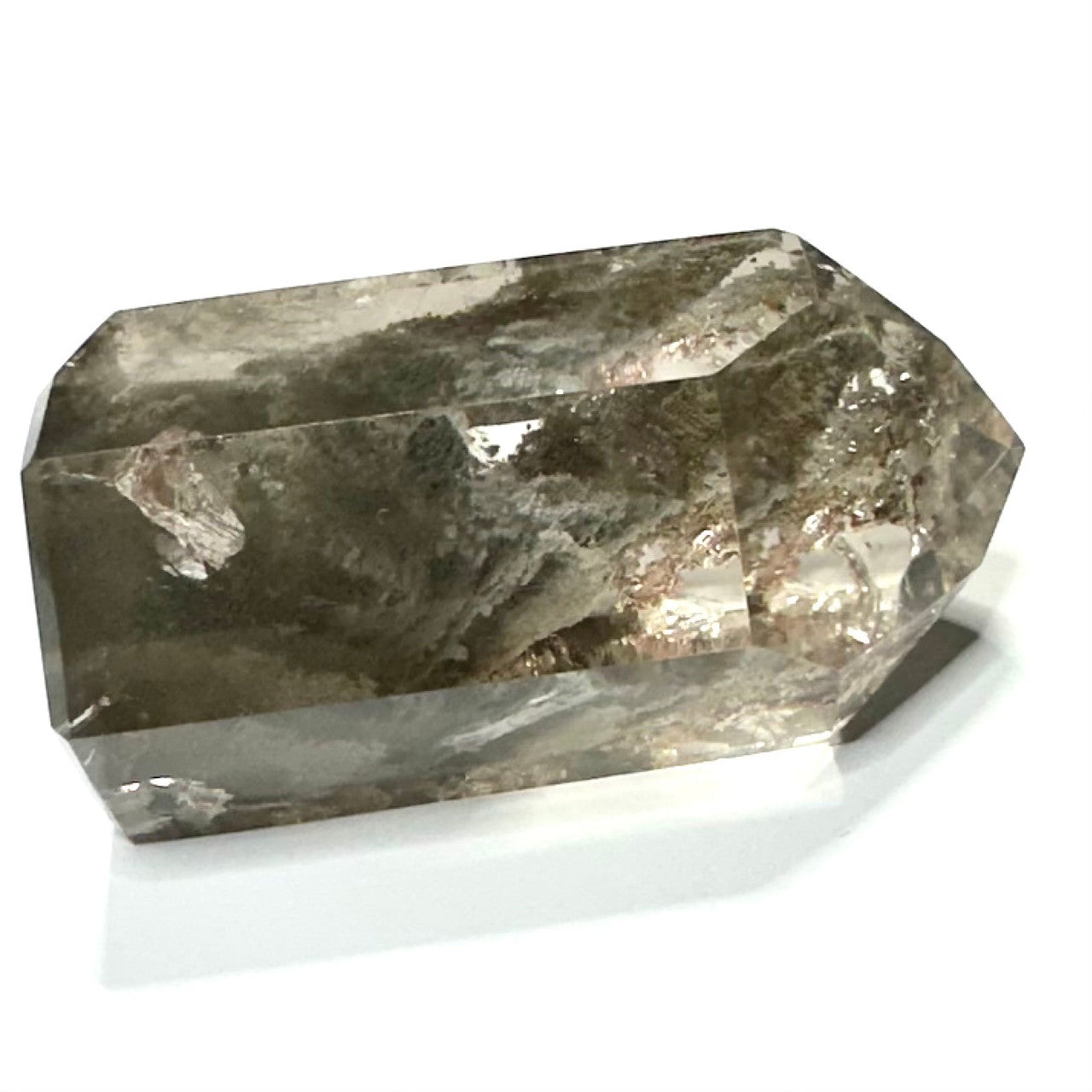 One of a Kind Smokey Garden Quartz with Rainbow Inclusions Mini Stone Tower-2 x 1 1/4"-NC6964