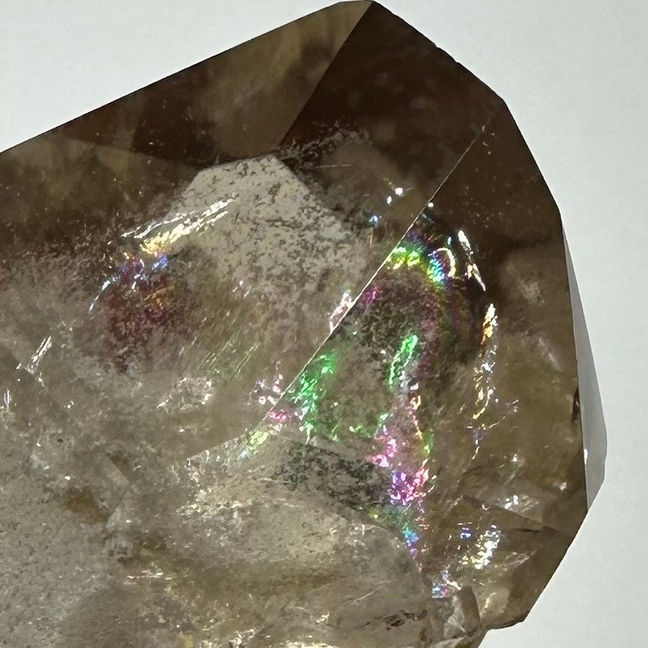 One of a Kind Smokey Garden Quartz with Rainbow Inclusions Mini Stone Tower-1 1/2 x 1 1/2"-NC6967