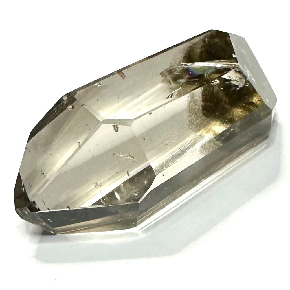 One of a Kind Smokey Garden Quartz with Rainbow Inclusions Freeform Stone-2 x 1"