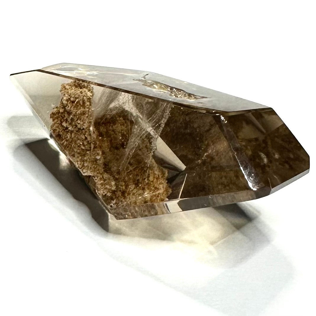 One of a Kind Smokey Garden Quartz with Rainbow Inclusions Freeform Stone-1 1/2 x 3/4"