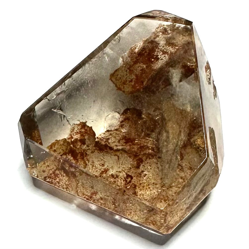 Smokey Lodolite with Rainbow Inclusions Freeform Stone-2 x 1 1/2"