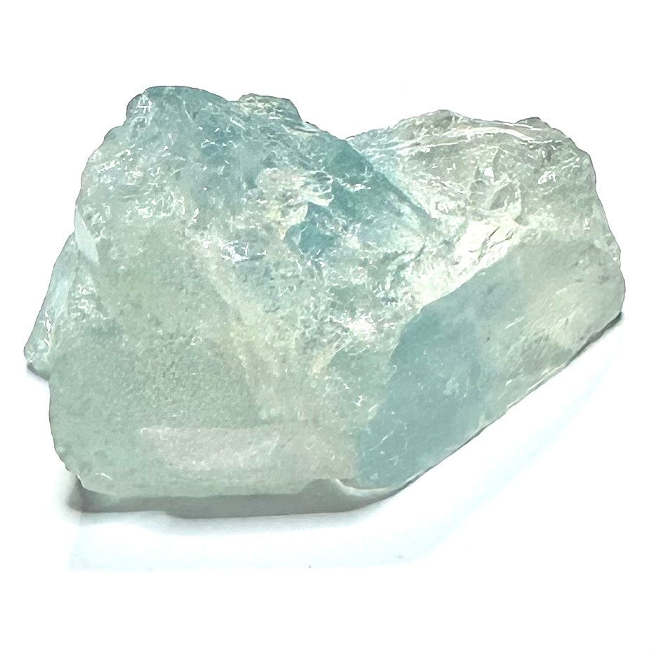 One of a Kind Rough Cut Aquamarine with Rainbow Inclusions Stone-2 1/4 x 2"