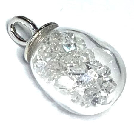 Herkimer Diamond Globe and Sterling Silver Pendants-14 x 11mm-AA Grade (SP4226)