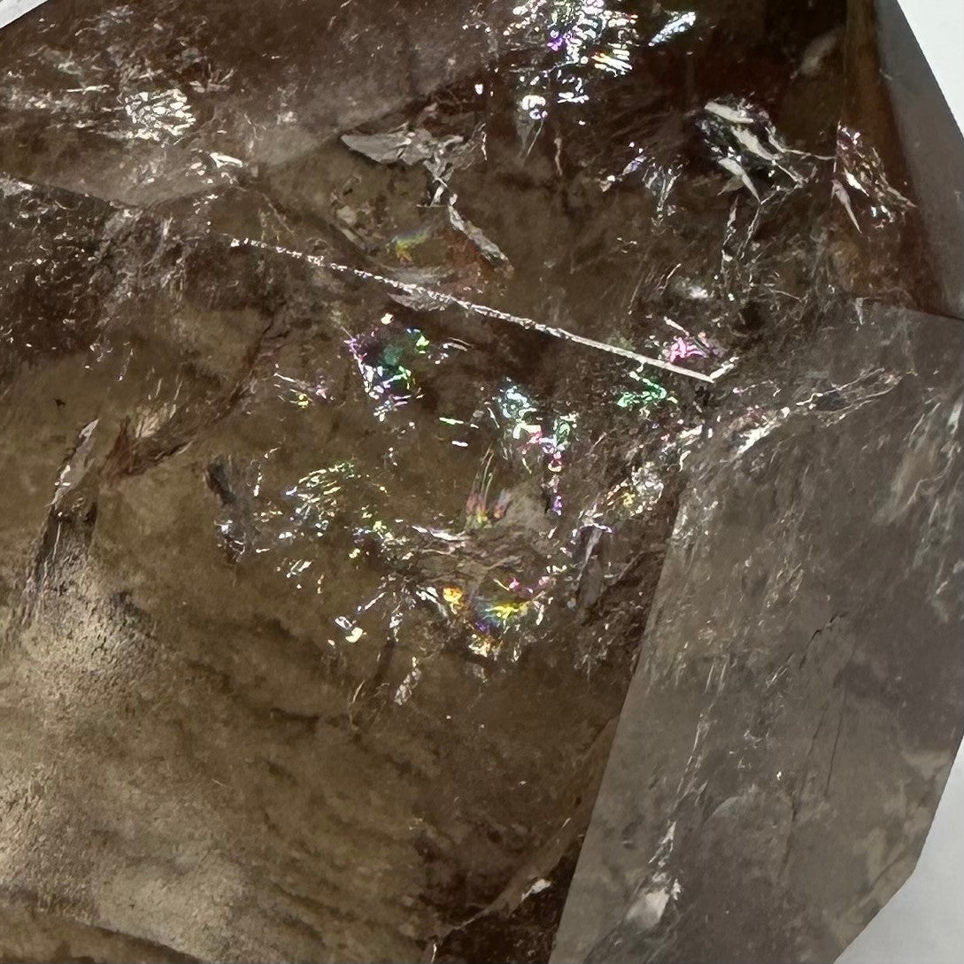 One of a Kind 1,000 Layer Garden Quartz with Rainbow Inclusions Tower Stone-1 1/2 x 1 1/4"