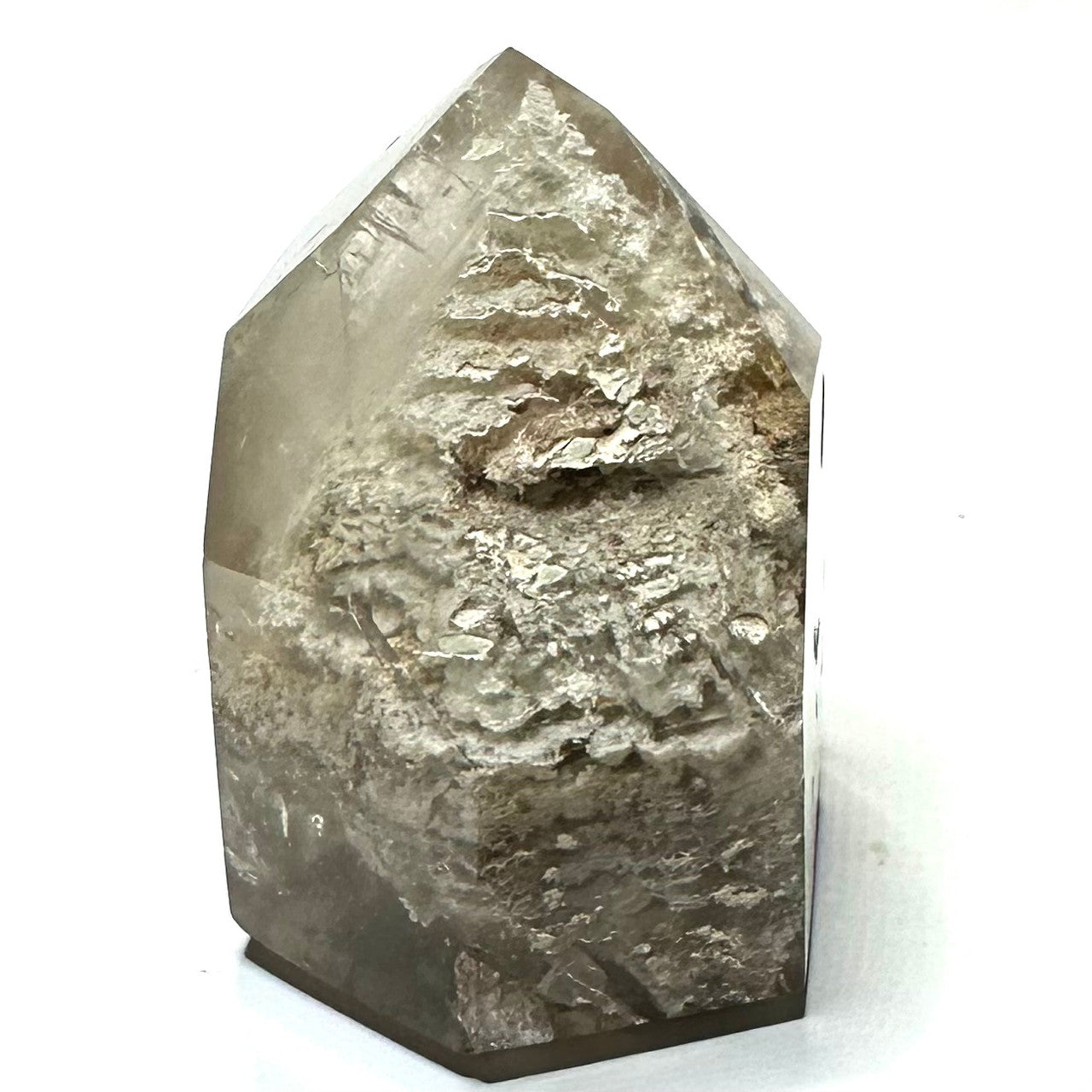 One of a Kind 1,000 Layer Garden Quartz with Rainbow Inclusions Tower Stone-1 1/2 x 1 1/2"